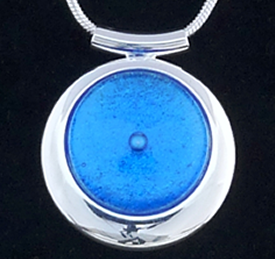Ble dichroic glass necklace