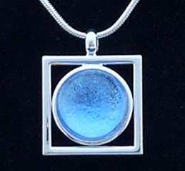 Blue dichroic necklace
