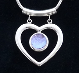 lavender heart necklace